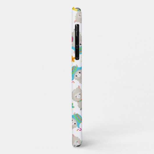 Patroon van lama's, schildlama's, alpaca's, bloeme Case-Mate iPhone case (Achterkant/links)