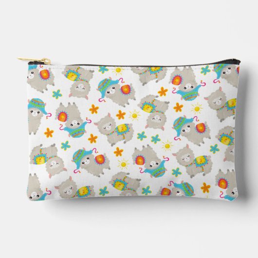 Patroon van lama's, schildlama's, alpaca's, bloeme etui (Voorkant)