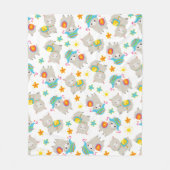 Patroon van lama's, schildlama's, alpaca's, bloeme fleece deken (Voorkant)