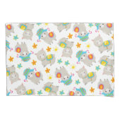 Patroon van lama's, schildlama's, alpaca's, bloeme kussensloop (Voorkant)