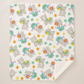 Patroon van lama's, schildlama's, alpaca's, bloeme sherpa deken (Voorkant)