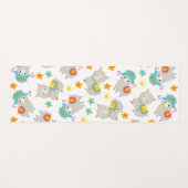 Patroon van lama's, schildlama's, alpaca's, bloeme yogamat (Voorkant (horizontaal))