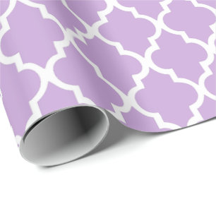 Patroon van lavender Quatrefoil-tegels Cadeaupapier
