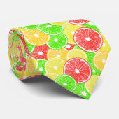 patroon van lemmetjes, sinaasappels, pompelmoezen  stropdas (Opgerold)