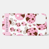 Patroon van lieveheersbeestjes, roze lieveheersbee Case-Mate iPhone case (Achterkant (horizontaal))