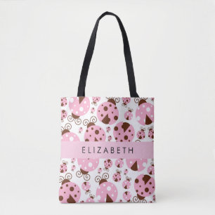 Patroon van lieveheersbeestjes, roze lieveheersbee draagtas