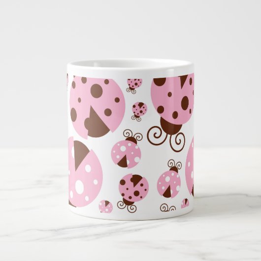 Patroon van lieveheersbeestjes, roze lieveheersbee extra grote beker (Voorkant)