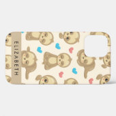 Patroon van luiaards, schattige luiaards, harten,  Case-Mate iPhone case (Achterkant (horizontaal))