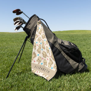 Patroon van luiaards, schattige luiaards, harten, golfhanddoek