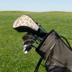 Patroon van luiaards, schattige luiaards, harten, golfheadcover