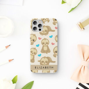 Patroon van luiaards, Schattige luiaards, Harten, iPhone 16 Hoesje