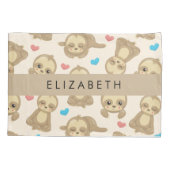 Patroon van luiaards, schattige luiaards, harten, kussensloop (Achterkant)