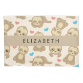 Patroon van luiaards, schattige luiaards, harten, kussensloop (Voorkant)