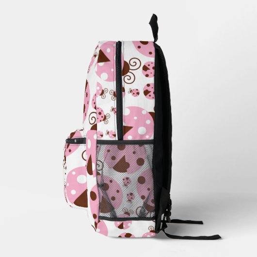 Patroon van luibugs, luidobbels, roze luidobbels bedrukte rugzak (Rechts)