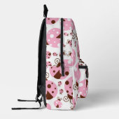 Patroon van luibugs, luidobbels, roze luidobbels bedrukte rugzak (Links)