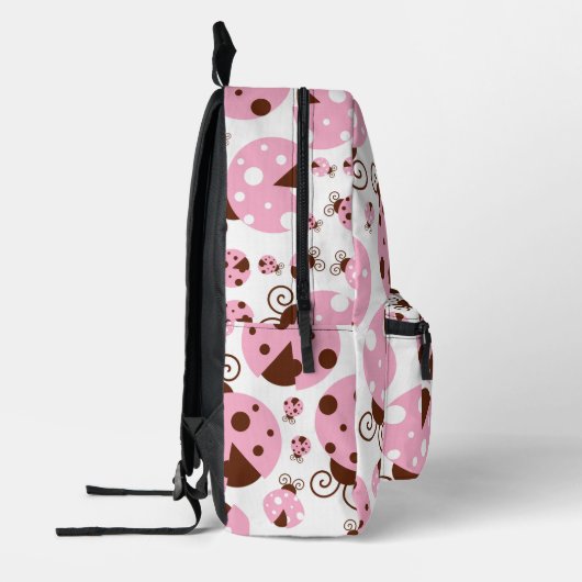 Patroon van luibugs, luidobbels, roze luidobbels bedrukte rugzak (Links)