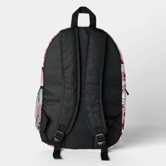 Patroon van luibugs, luidobbels, roze luidobbels bedrukte rugzak (Achterkant)