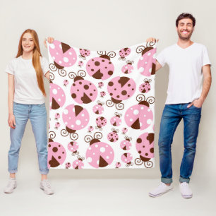 Patroon van luibugs, luidobbels, roze luidobbels fleece deken