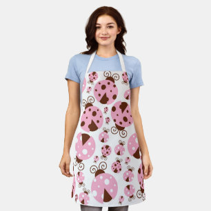 Patroon van luibugs, luidobbels, roze luidobbels schort