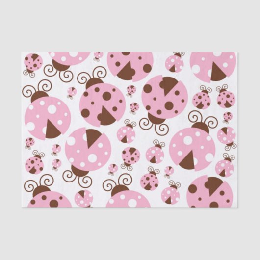 Patroon van luibugs, luidobbels, roze luidobbels tissuepapier (Voorkant)