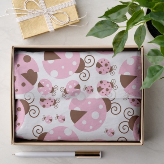 Patroon van luibugs, luidobbels, roze luidobbels tissuepapier (Geschenk)