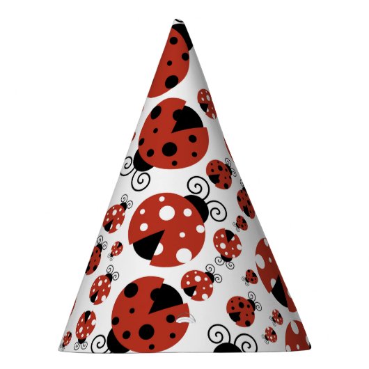 Patroon van luibugs, luidoezels, rode luibugs feesthoedjes (Rechts)