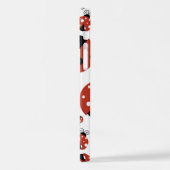 Patroon van luibugs, luidoezels, rode luibugs iPhone hoesje (Linkerkant)