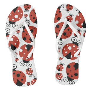 Patroon van luibugs, luidoezels, rode luibugs teenslippers