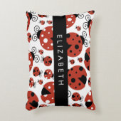 Patroon van luibugs, rode luibugs, Jouw naam Accent Kussen (Voorkant(Verticaal))