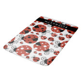 Patroon van luibugs, rode luibugs, Jouw naam Badmat (Gekanteld)