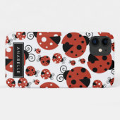 Patroon van luibugs, rode luibugs, Jouw naam Case-Mate iPhone Case (Achterkant (horizontaal))