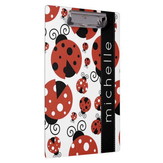 Patroon van luibugs, rode luibugs, Jouw naam Klembord (Rechts)