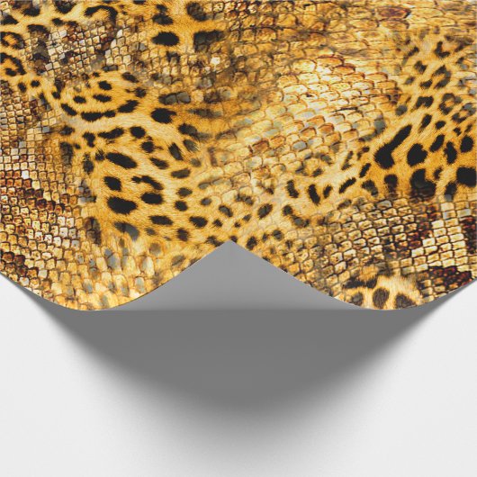 Patroon van luipaard en slang cadeaupapier (Hoek)