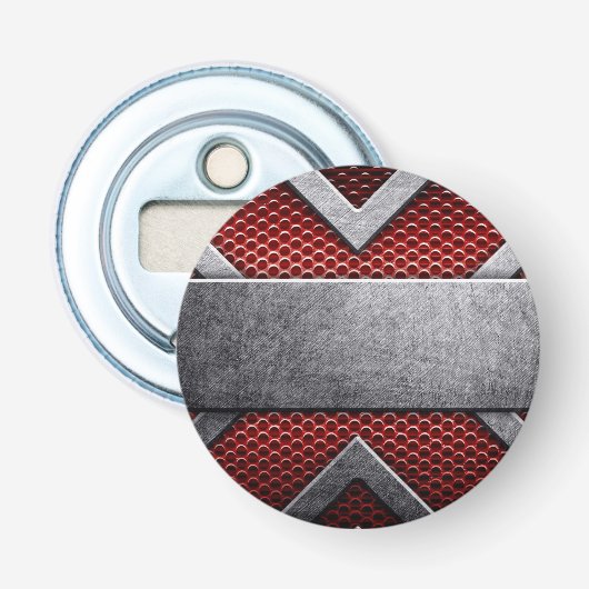 Patroon van metaal bord button flesopener (Voorkant)