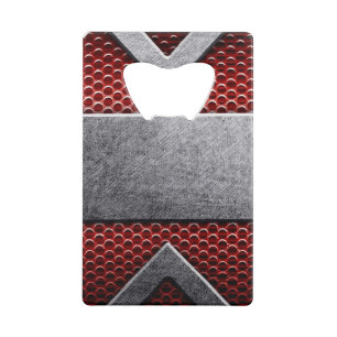 Patroon van metaal bord kredietkaart flessenopener