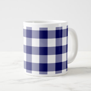 Patroon van Navy en White Gingham Jumbo Beker