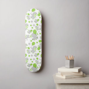 Patroon van olifanten, luifantennepalen - groen gr skateboard