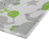 Patroon van olifanten, luifantennepalen - groen gr snijplank (Hoek)