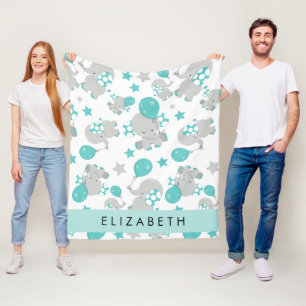 Patroon van olifanten, schattige olifanten, Jouw n Fleece Deken