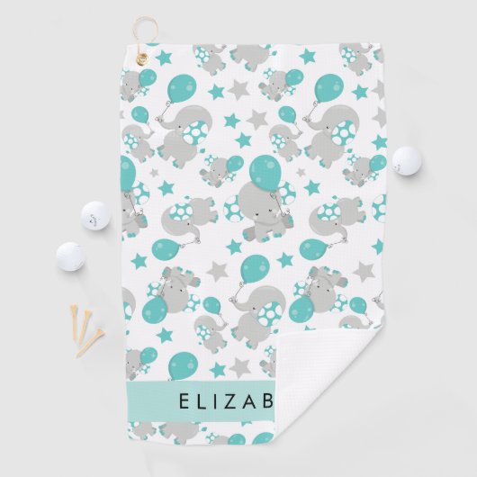 Patroon van olifanten, schattige olifanten, Jouw n Golfhanddoek (Insitu)