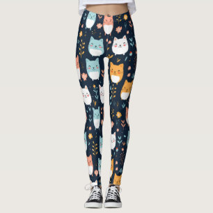 Patroon van pastelkatten leggings