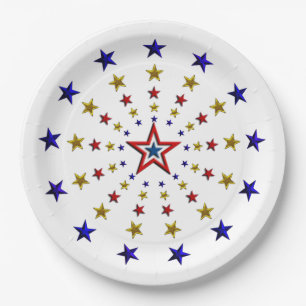 Patroon van Patriotic Stars Paper Borden Papieren Bordje