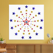 Patroon van patriottische sterren canvas afdruk (Insitu (Woonkamer))