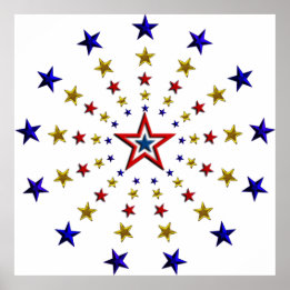 Patroon van patriottische sterren poster
