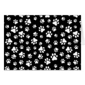 Patroon van Paws, Paw Prints, zwart en wit (Voorkant Horizontaal)