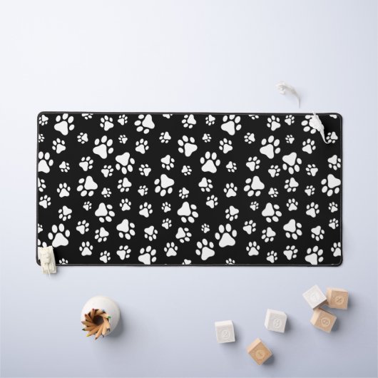 Patroon van Paws, Paw Prints, zwart en wit Bureaumat (Kindertafel)
