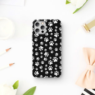 Patroon van Paws, Paw Prints, zwart en wit iPhone 11 Hoesje