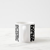 Patroon van Paws, Paw Prints, zwart en wit Espresso Kop (Achterkant)
