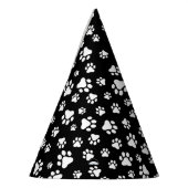 Patroon van Paws, Paw Prints, zwart en wit Feesthoedjes (Links)