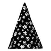 Patroon van Paws, Paw Prints, zwart en wit Feesthoedjes (Rechts)
